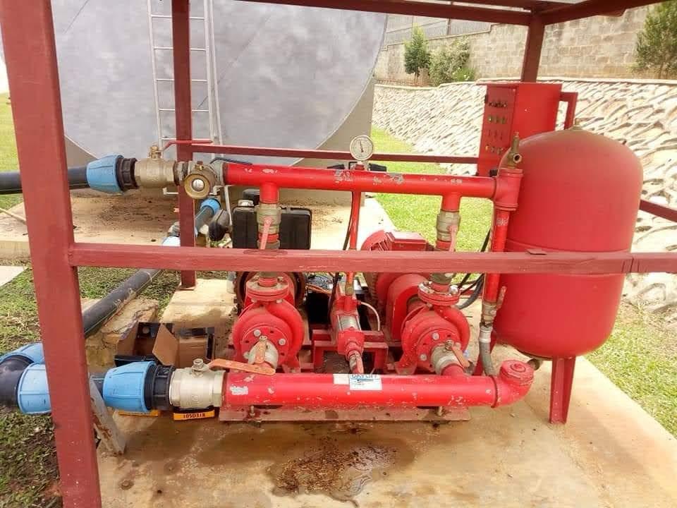 Commercial triple pump water system with control panel